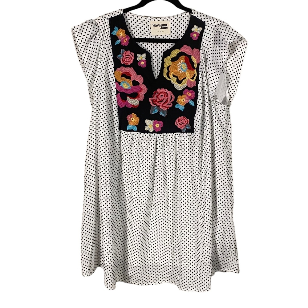 Savanna Jane Embroidered Babydoll Dress 1X